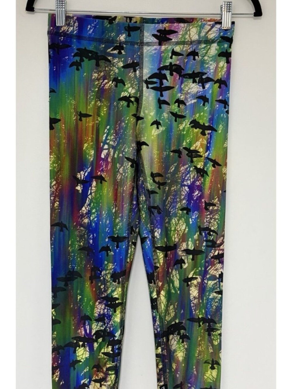 Terez Women’s Mid Rise Black Bird Leggings Size Small